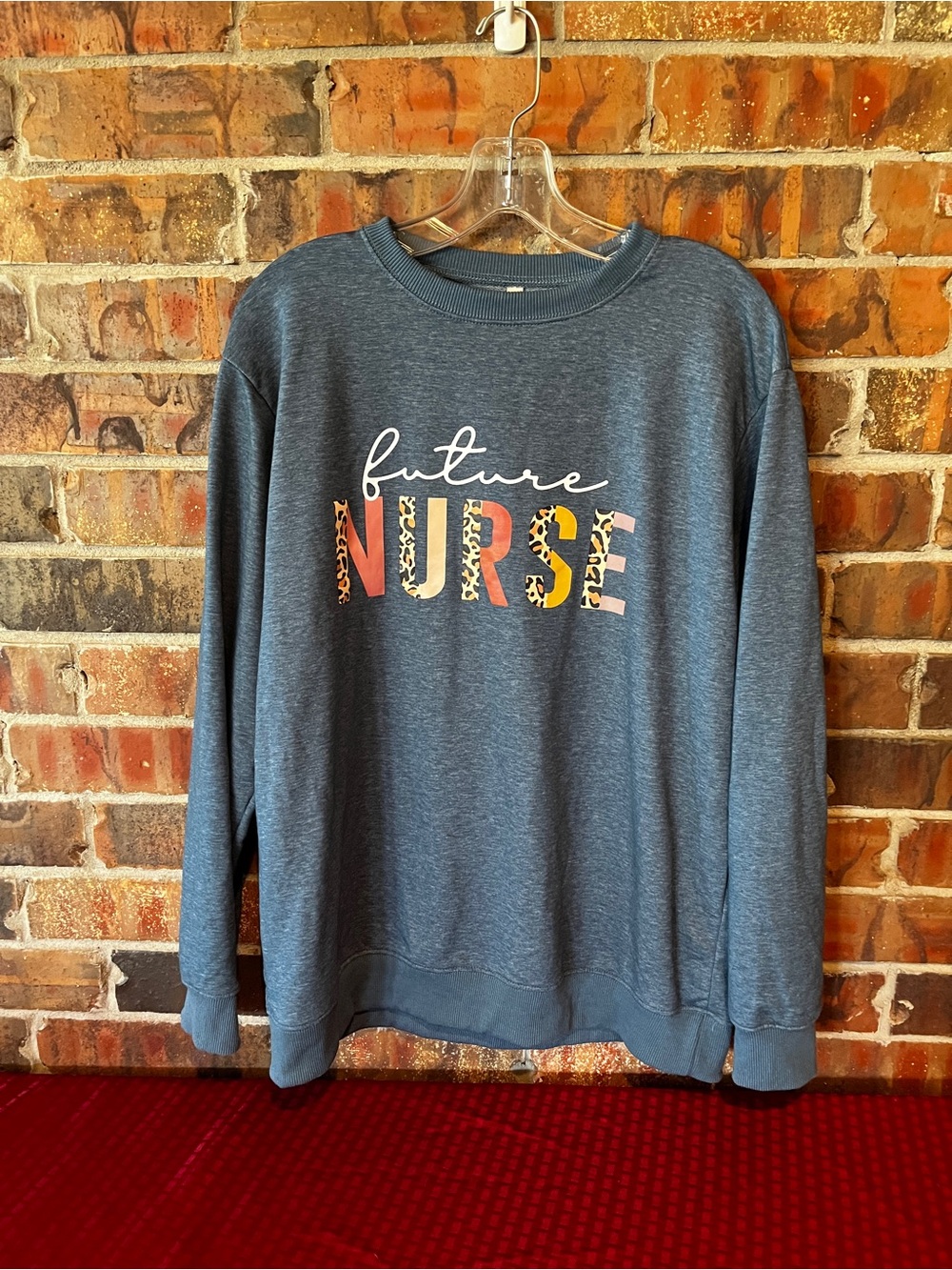 Future Nurse Blue Crewneck Sweatshirt Size:L